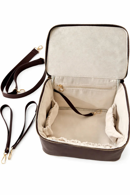 3-in-1 Multi-Way Luxury Travel & Diaper Tote - Chocolate Brown
